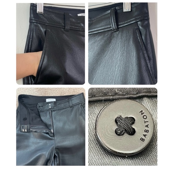 Aritzia Babaton Command Cropped Vegan Leather Trouser Pants Size 4, Spring 2022 - Picture 8 of 16